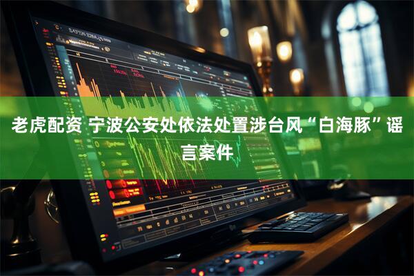 老虎配资 宁波公安处依法处置涉台风“白海豚”谣言案件